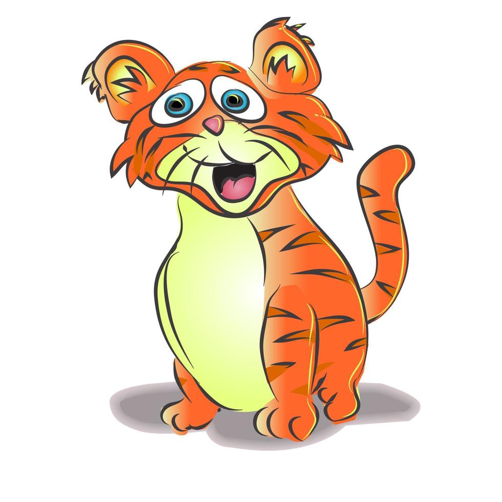 personaje de dibujos animados de tigre vector