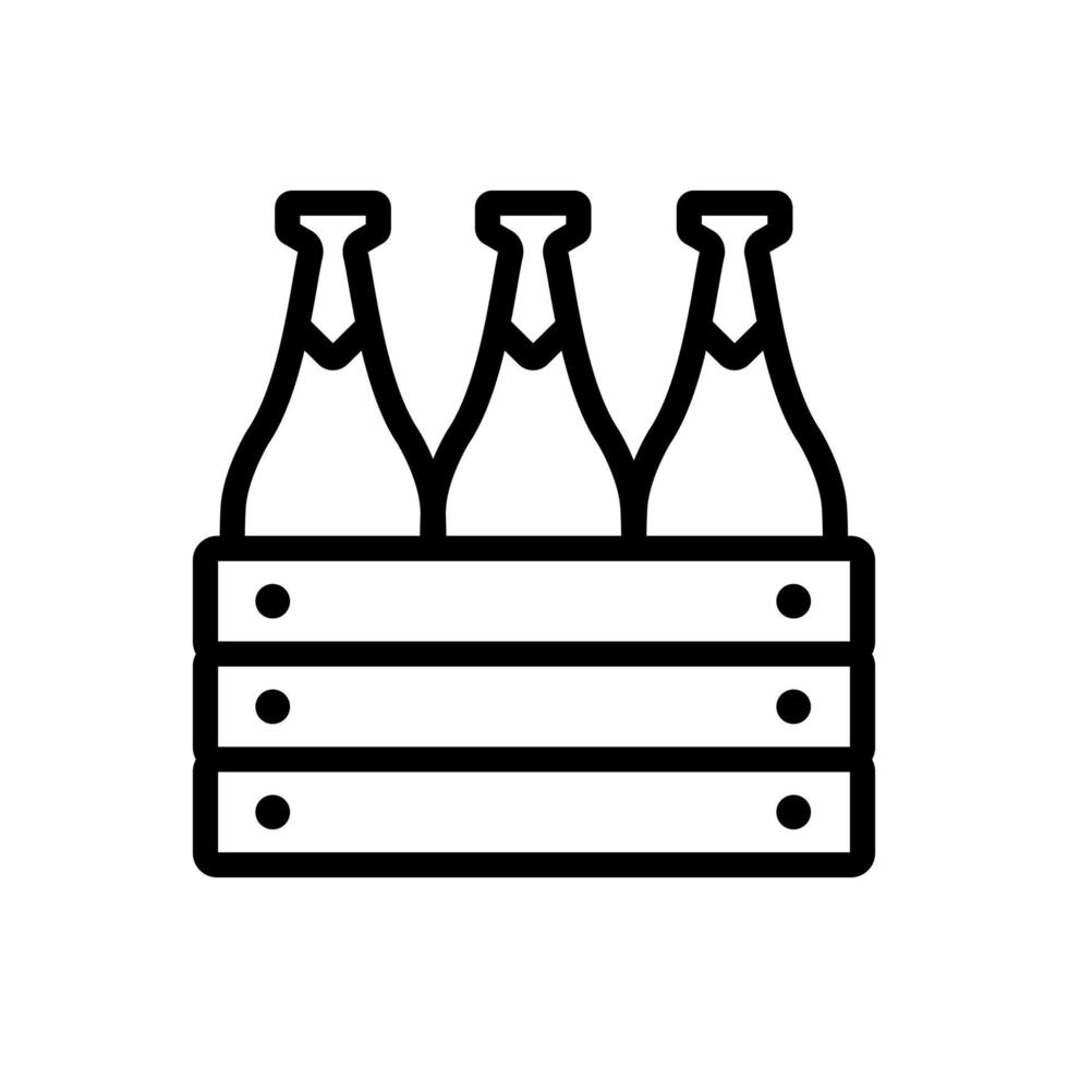 Champagne icon vector. Isolated contour symbol illustration vector