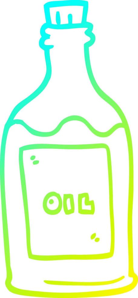 aceite de oliva de dibujos animados de dibujo lineal de gradiente frío vector