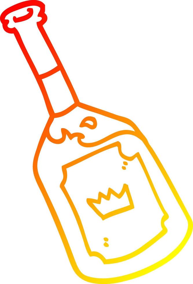 warm gradient line drawing cartoon alcoholic drink vector