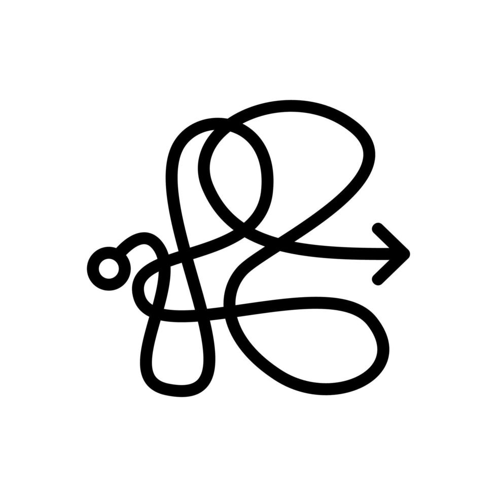 tangled knot icon vector outline illustration