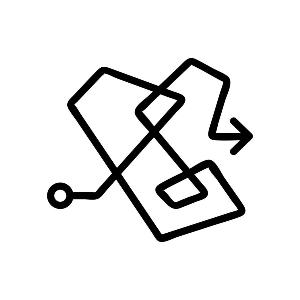 confusing route diagram icon vector outline illustration