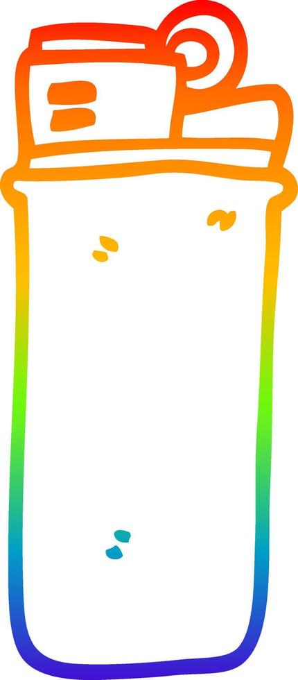 rainbow gradient line drawing cartoon disposable lighter vector
