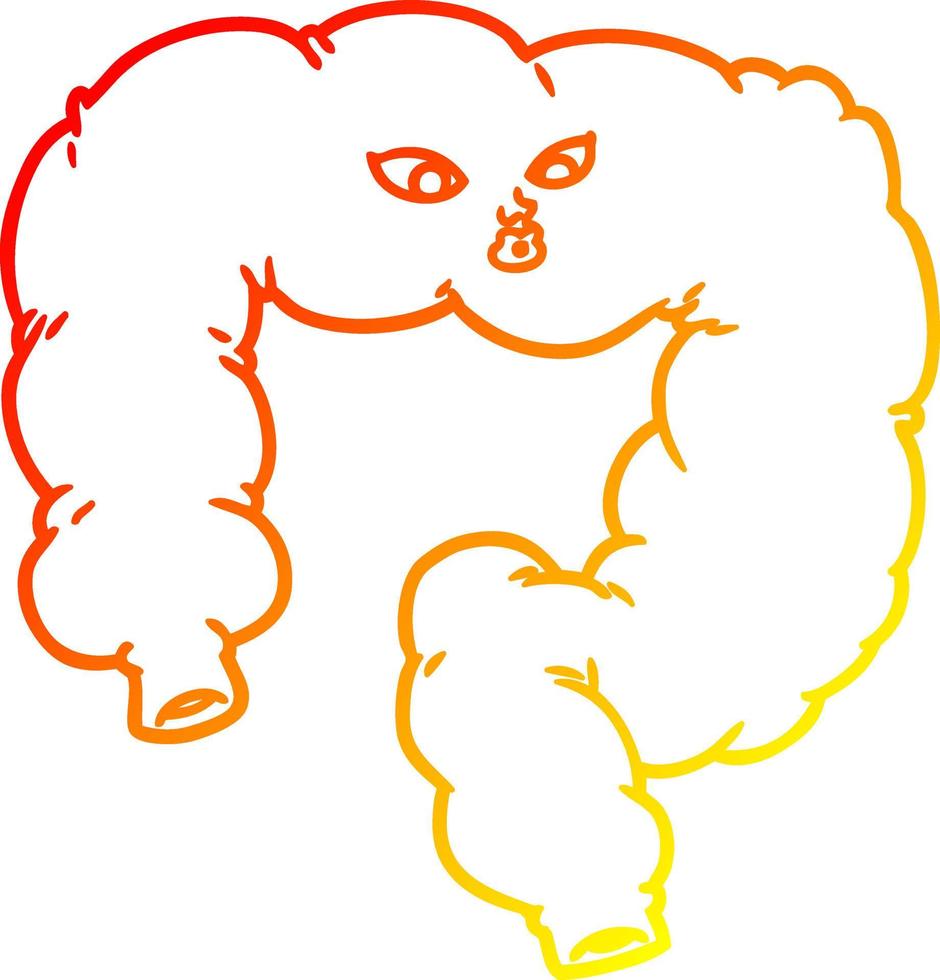 warm gradient line drawing cartoon colon vector