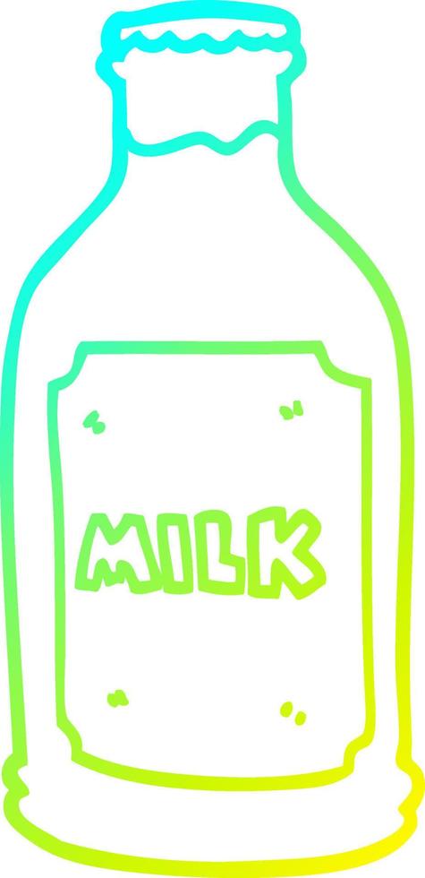 cold gradient line drawing cartoon chocolate milk vector