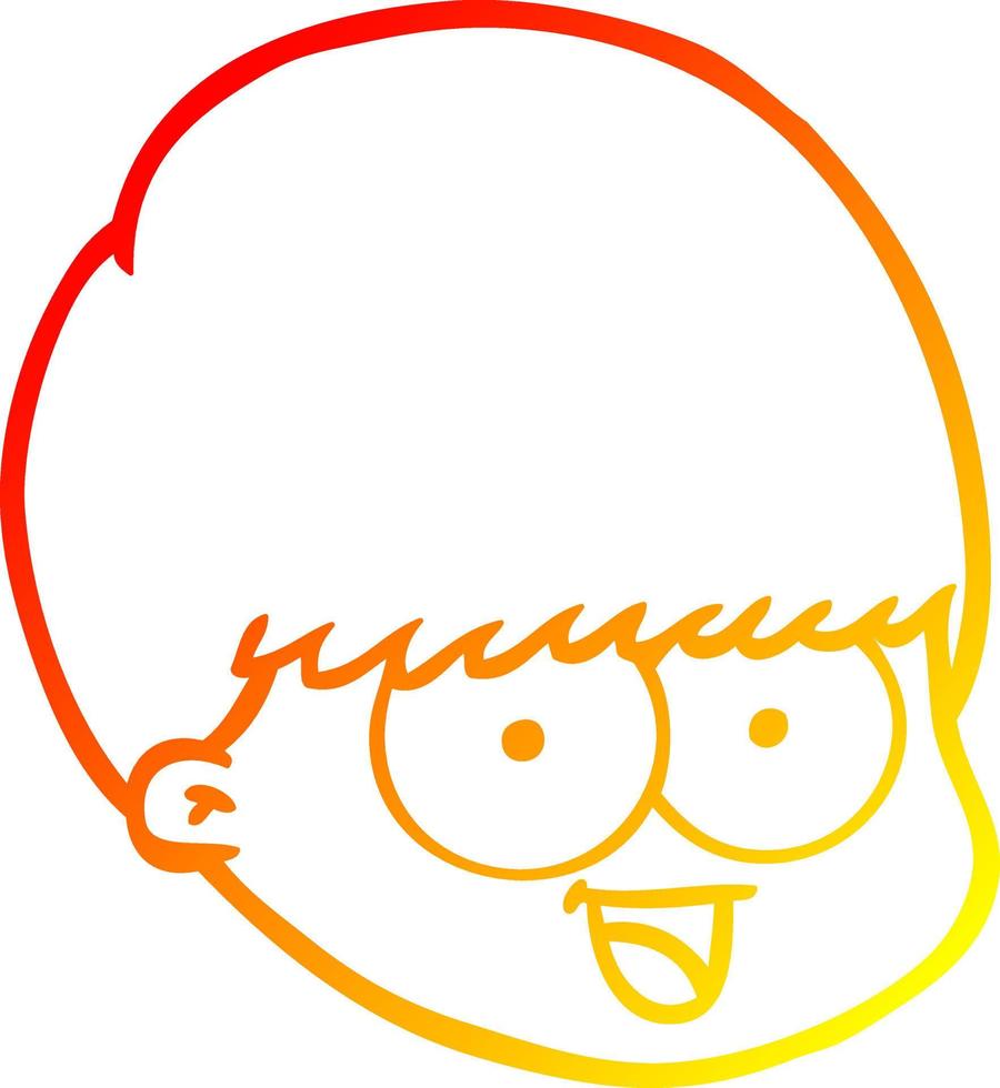 warm gradient line drawing cartoon male face vector