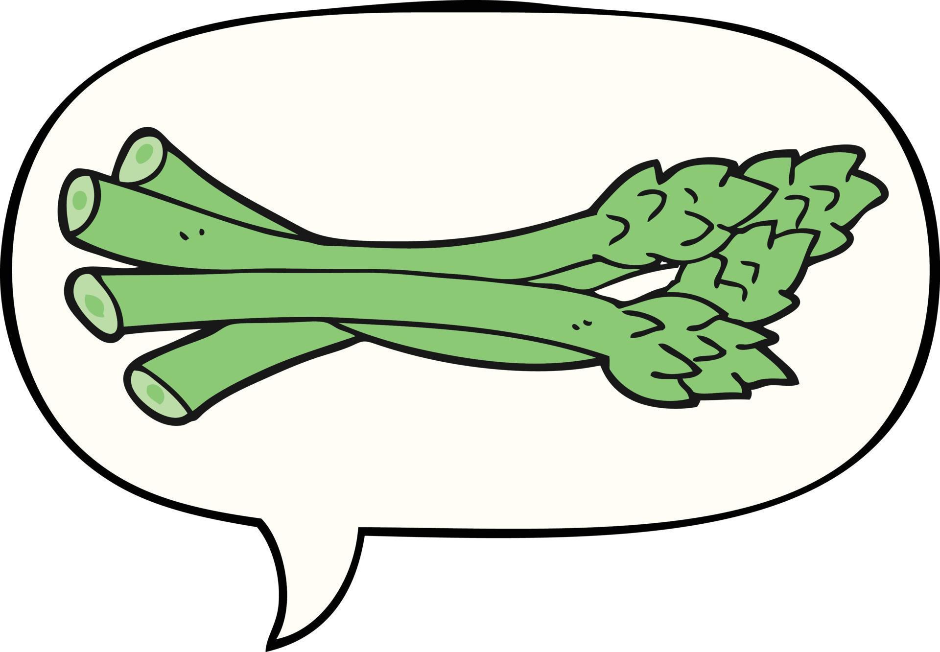 cartoon asparagus and speech bubble 10044773 Vector Art at Vecteezy
