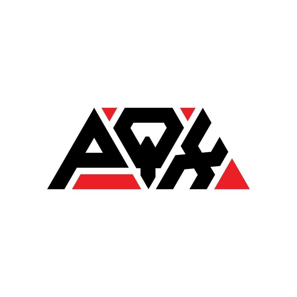 PQX triangle letter logo design with triangle shape. PQX triangle logo design monogram. PQX triangle vector logo template with red color. PQX triangular logo Simple, Elegant, and Luxurious Logo. PQX