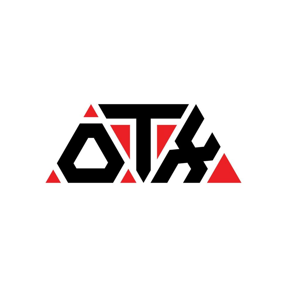 diseño de logotipo de letra triangular otx con forma de triángulo. monograma de diseño del logotipo del triángulo otx. plantilla de logotipo de vector de triángulo otx con color rojo. logotipo triangular otx logotipo simple, elegante y lujoso. otx