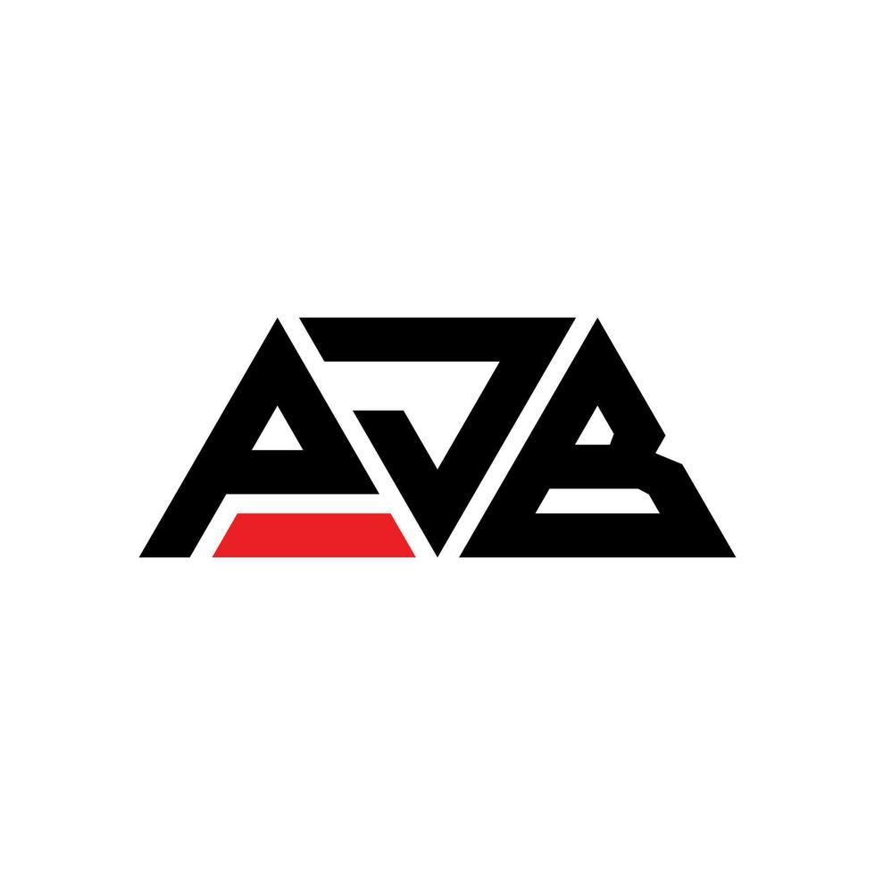 PJB triangle letter logo design with triangle shape. PJB triangle logo design monogram. PJB triangle vector logo template with red color. PJB triangular logo Simple, Elegant, and Luxurious Logo. PJB