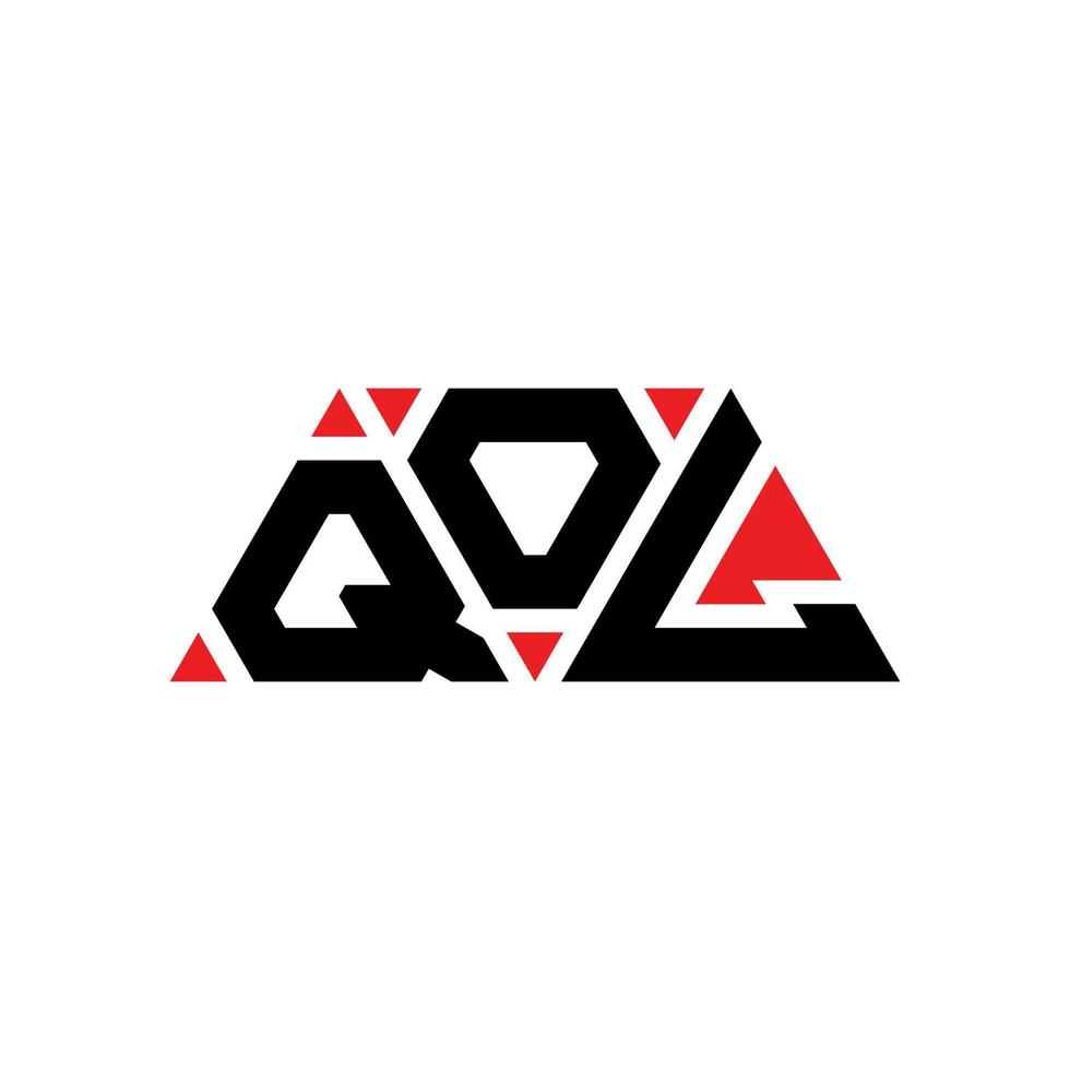 diseño de logotipo de letra triangular qol con forma de triángulo. monograma de diseño del logotipo del triángulo qol. plantilla de logotipo de vector de triángulo qol con color rojo. logotipo triangular qol logotipo simple, elegante y lujoso. qol