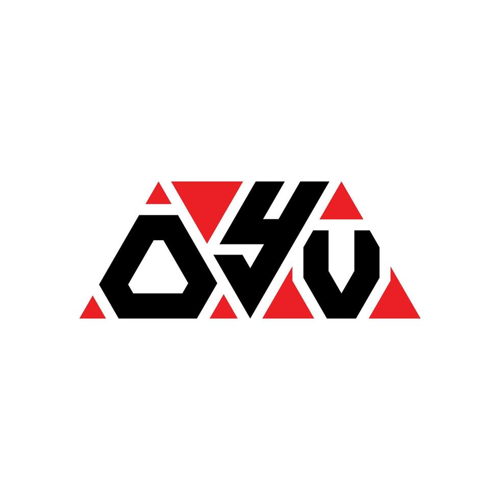 OYV triangle letter logo design with triangle shape. OYV triangle logo design monogram. OYV triangle vector logo template with red color. OYV triangular logo Simple, Elegant, and Luxurious Logo. OYV