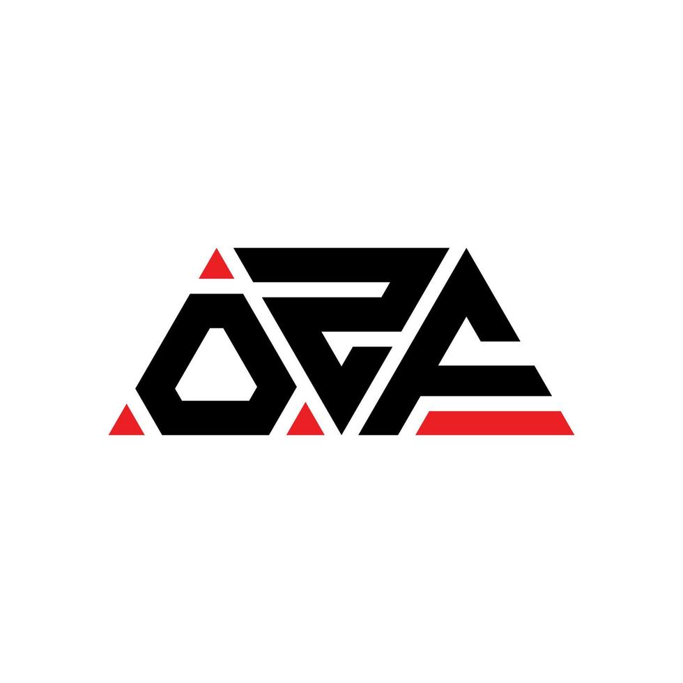 diseño de logotipo de letra de triángulo ozf con forma de triángulo. monograma de diseño de logotipo de triángulo ozf. plantilla de logotipo de vector de triángulo ozf con color rojo. logo triangular ozf logo simple, elegante y lujoso. ozf