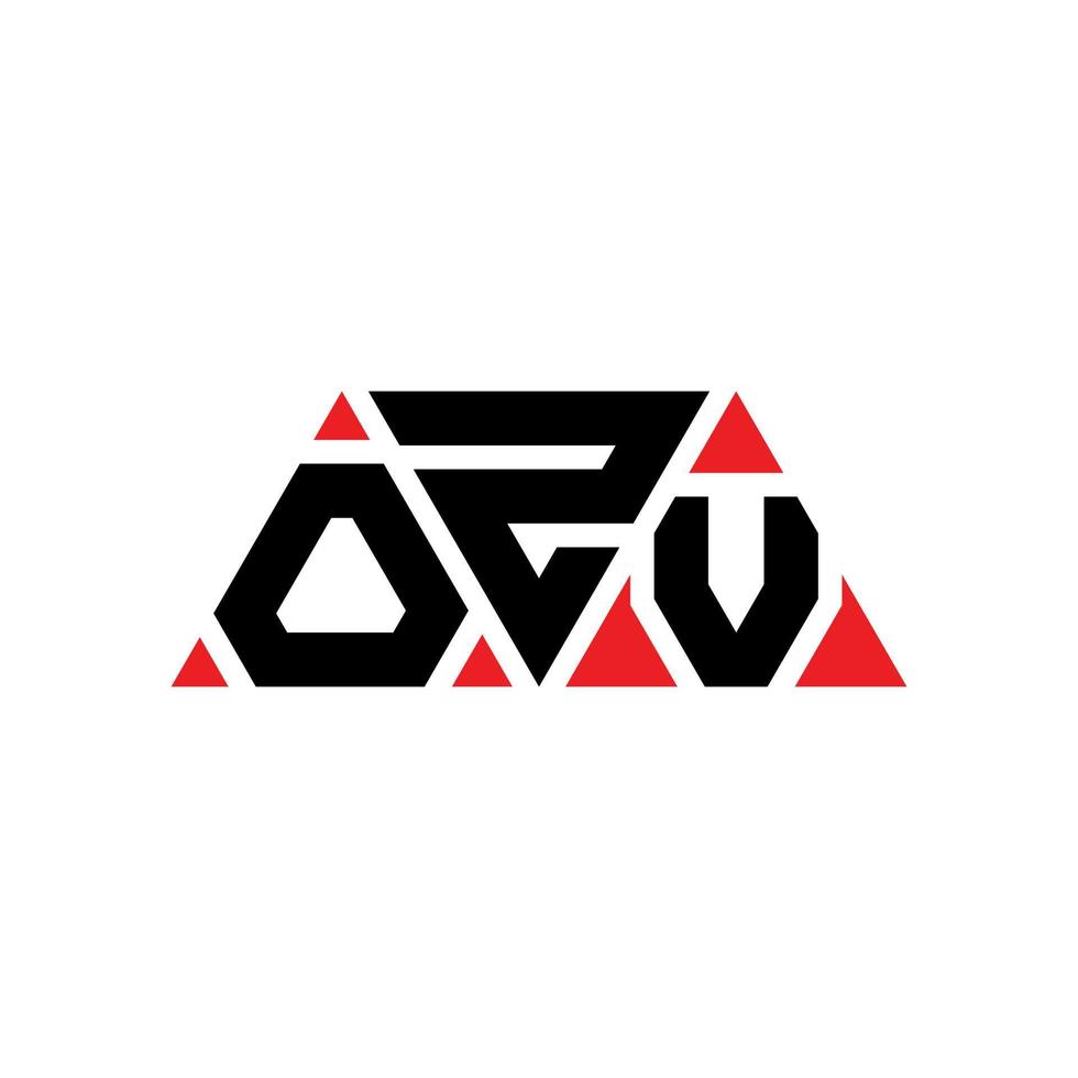 diseño de logotipo de letra triangular ozv con forma de triángulo. monograma de diseño del logotipo del triángulo ozv. plantilla de logotipo de vector de triángulo ozv con color rojo. logotipo triangular ozv logotipo simple, elegante y lujoso. ozv