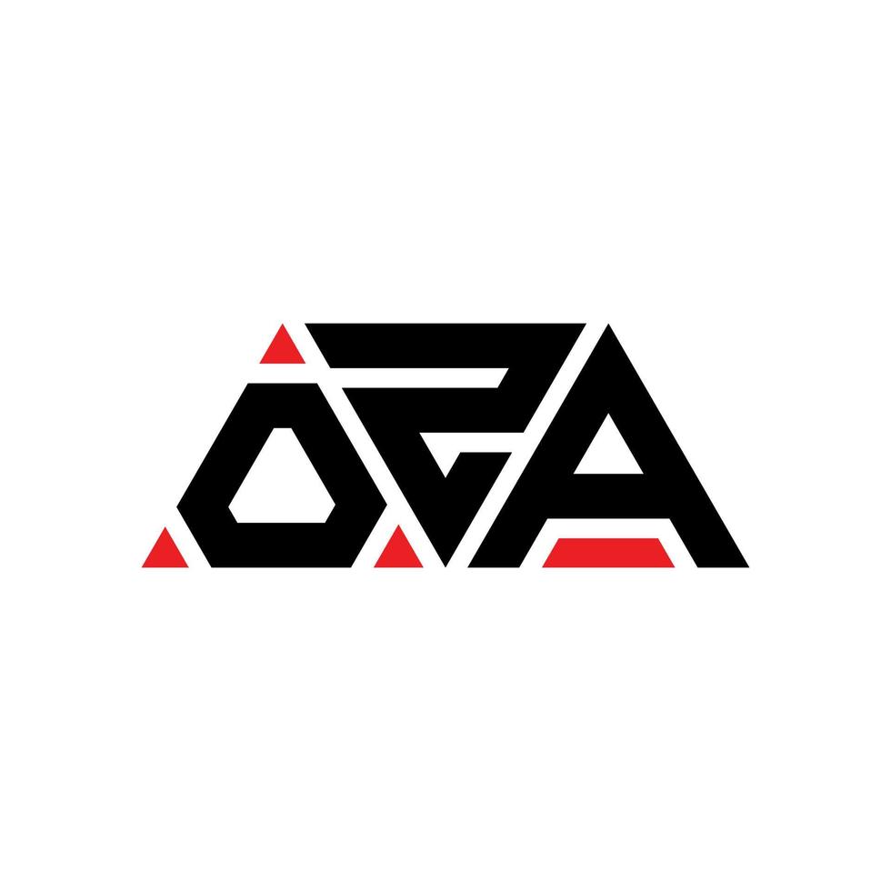 OZA triangle letter logo design with triangle shape. OZA triangle logo design monogram. OZA triangle vector logo template with red color. OZA triangular logo Simple, Elegant, and Luxurious Logo. OZA