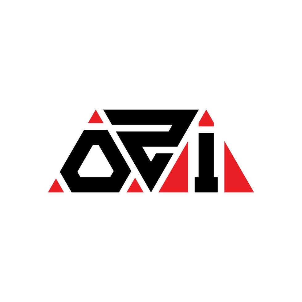 diseño de logotipo de letra triangular ozi con forma de triángulo. monograma de diseño del logotipo del triángulo ozi. plantilla de logotipo de vector de triángulo ozi con color rojo. logo triangular ozi logo simple, elegante y lujoso. ozi