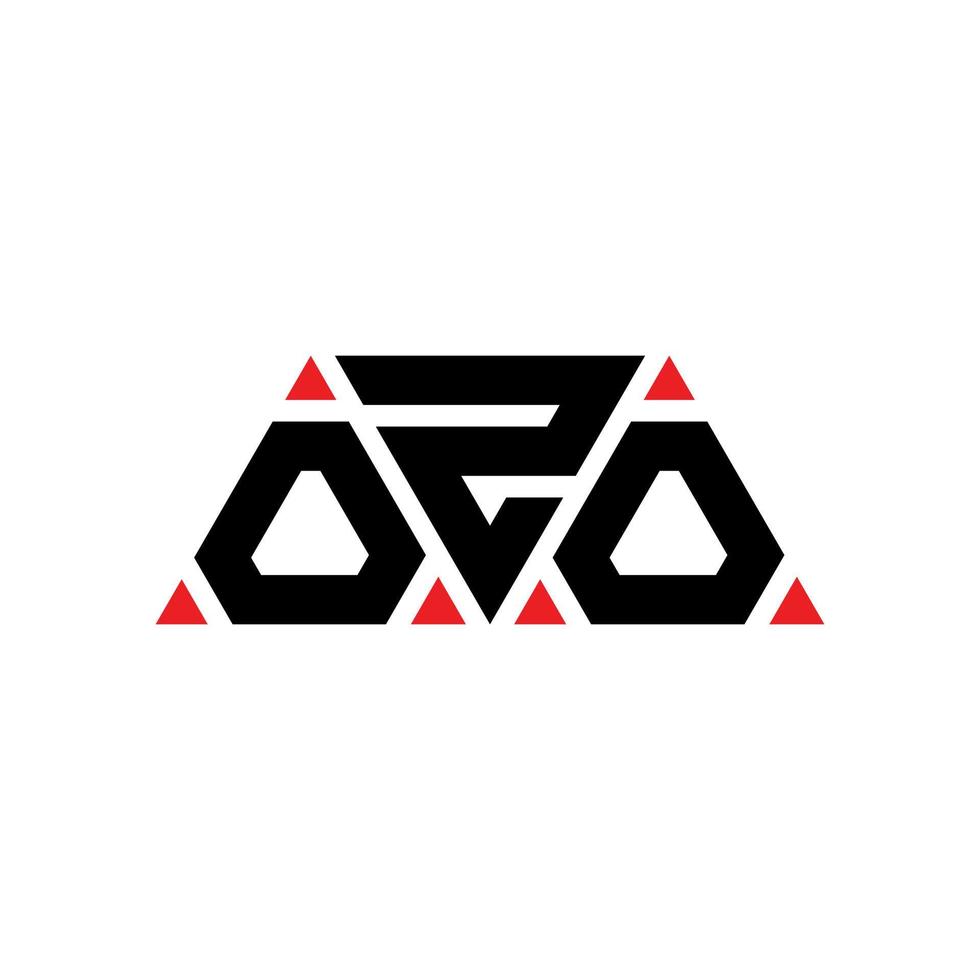 diseño de logotipo de letra de triángulo ozo con forma de triángulo. monograma de diseño del logotipo del triángulo ozo. plantilla de logotipo de vector de triángulo ozo con color rojo. logo triangular ozo logo simple, elegante y lujoso. ozo