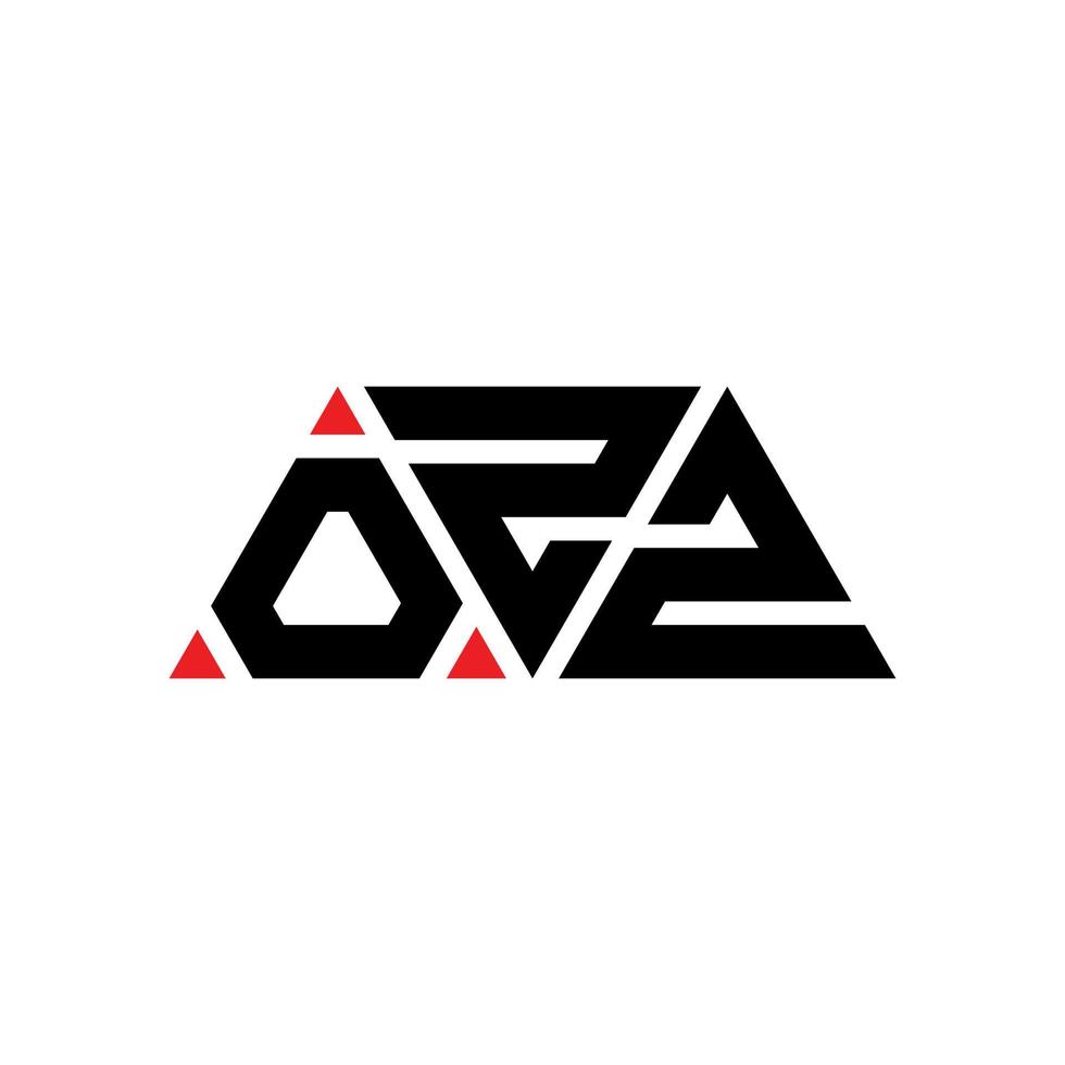 diseño de logotipo de letra de triángulo ozz con forma de triángulo. monograma de diseño del logotipo del triángulo ozz. plantilla de logotipo de vector de triángulo ozz con color rojo. logo triangular ozz logo simple, elegante y lujoso. oz