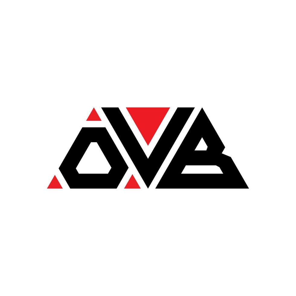 diseño de logotipo de letra triangular ovb con forma de triángulo. monograma de diseño de logotipo de triángulo ovb. plantilla de logotipo de vector de triángulo ovb con color rojo. logotipo triangular ovb logotipo simple, elegante y lujoso. ovb