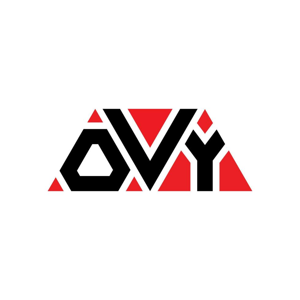 diseño de logotipo de letra de triángulo ovy con forma de triángulo. monograma de diseño de logotipo de triángulo ovy. plantilla de logotipo de vector de triángulo ovy con color rojo. logotipo triangular ovy logotipo simple, elegante y lujoso. ovy