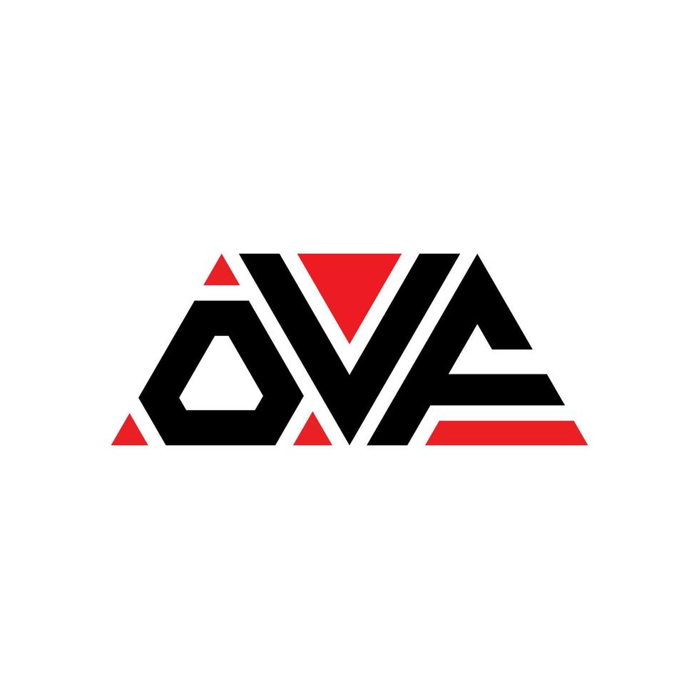 diseño de logotipo de letra triangular ovf con forma de triángulo. monograma de diseño de logotipo de triángulo ovf. plantilla de logotipo de vector de triángulo ovf con color rojo. logotipo triangular ovf logotipo simple, elegante y lujoso. ovf