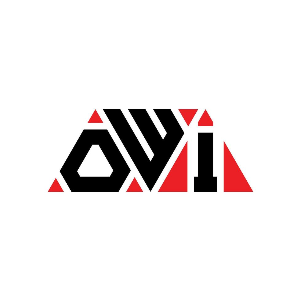 diseño de logotipo de letra triangular owi con forma de triángulo. monograma de diseño del logotipo del triángulo owi. plantilla de logotipo de vector de triángulo owi con color rojo. logotipo triangular owi logotipo simple, elegante y lujoso. Owi