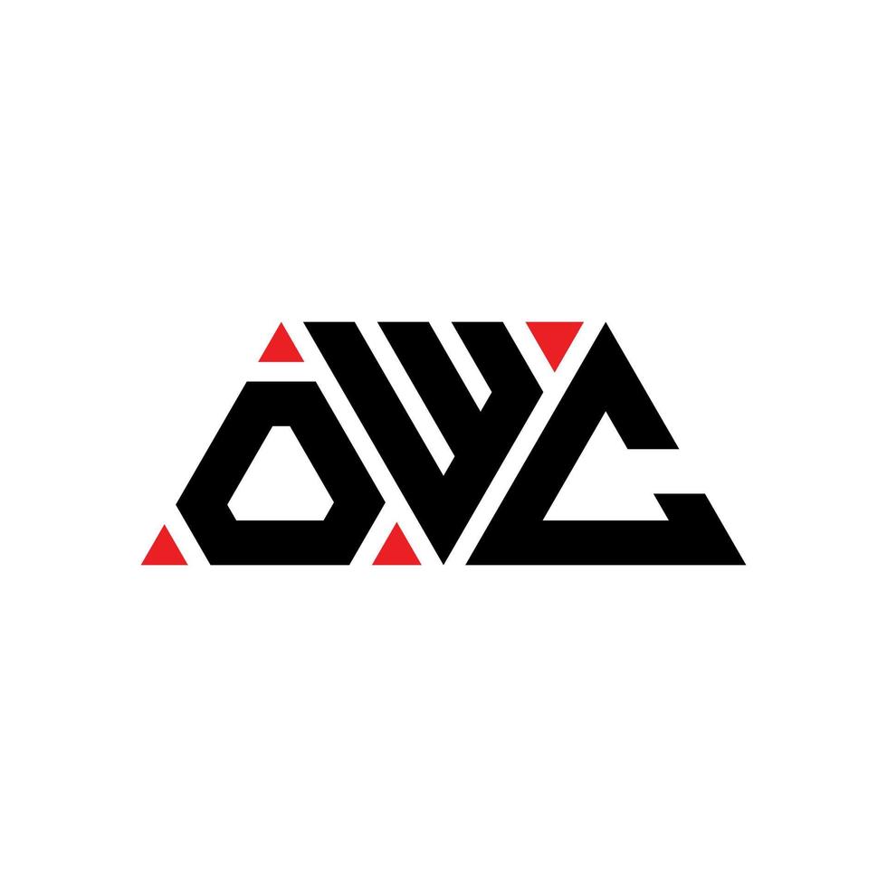 diseño de logotipo de letra triangular owc con forma de triángulo. monograma de diseño de logotipo de triángulo owc. plantilla de logotipo de vector de triángulo owc con color rojo. logotipo triangular owc logotipo simple, elegante y lujoso. owc