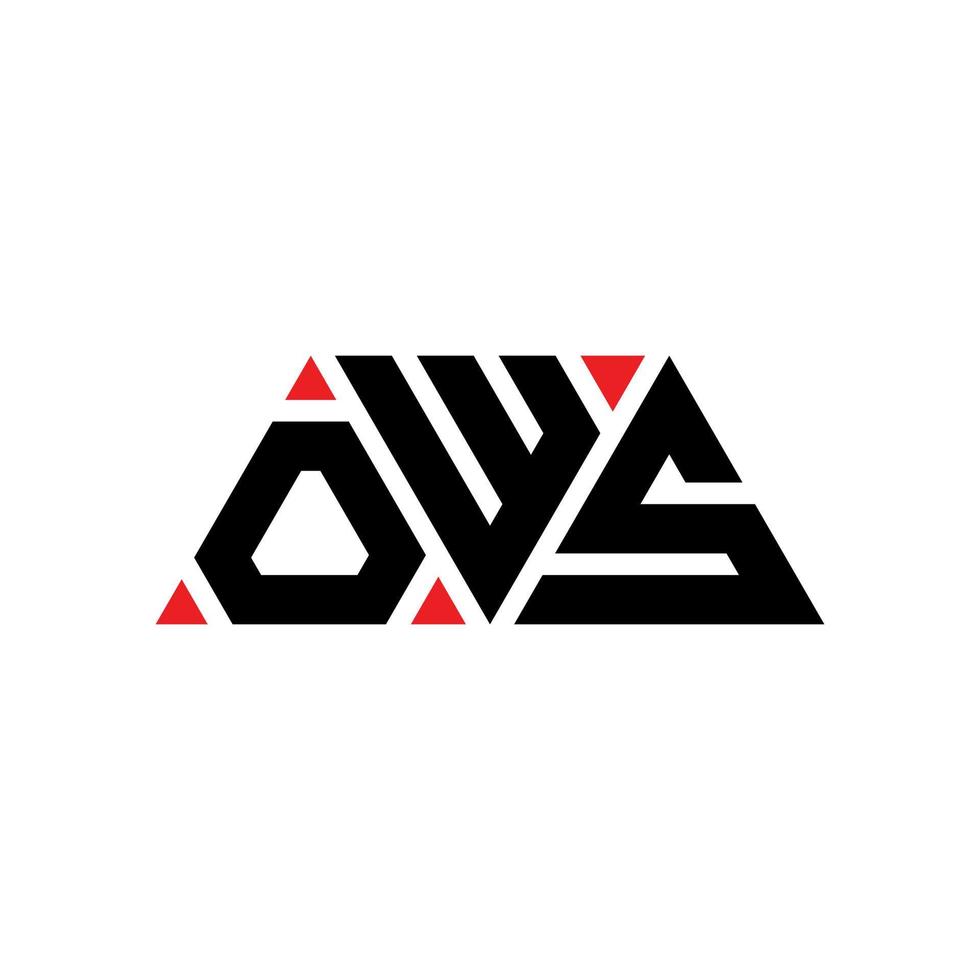 diseño de logotipo de letra de triángulo de ows con forma de triángulo. monograma de diseño de logotipo de triángulo de ows. plantilla de logotipo de vector de triángulo de ows con color rojo. ows logo triangular logo simple, elegante y lujoso. ujos