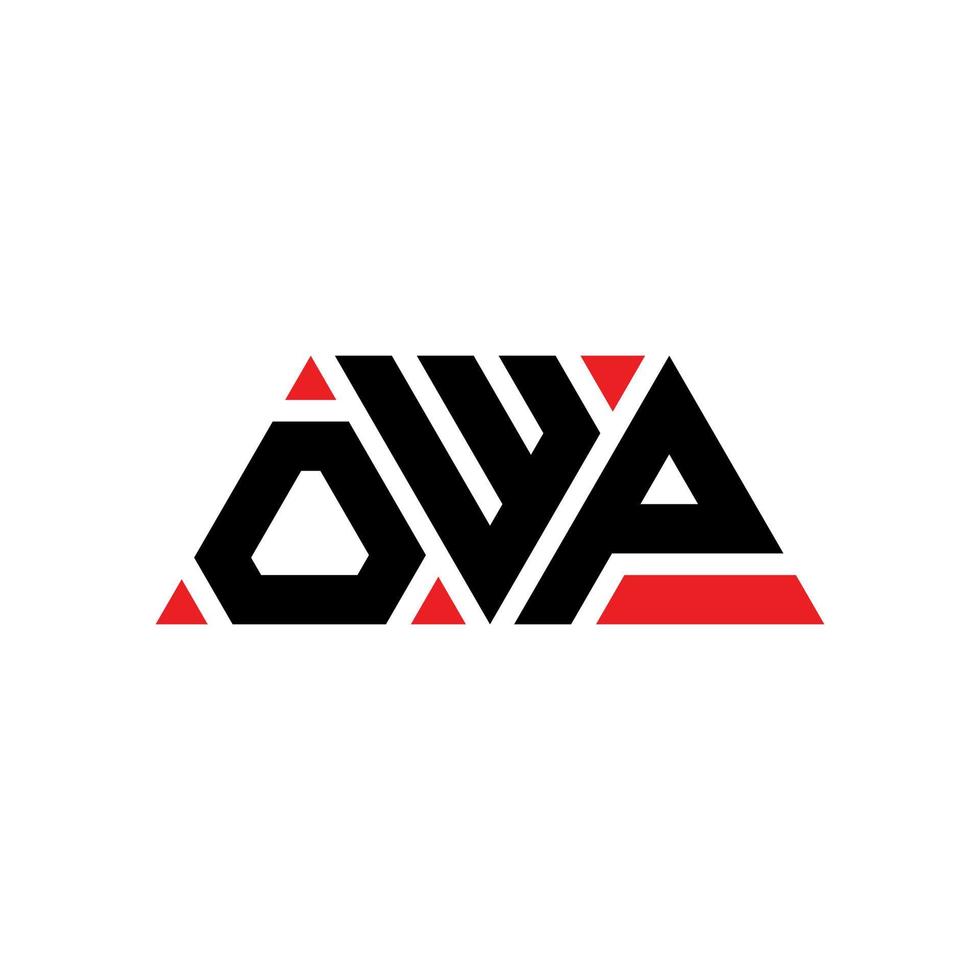 diseño de logotipo de letra triangular owp con forma de triángulo. monograma de diseño de logotipo de triángulo owp. plantilla de logotipo de vector de triángulo owp con color rojo. logo triangular owp logo simple, elegante y lujoso. ay