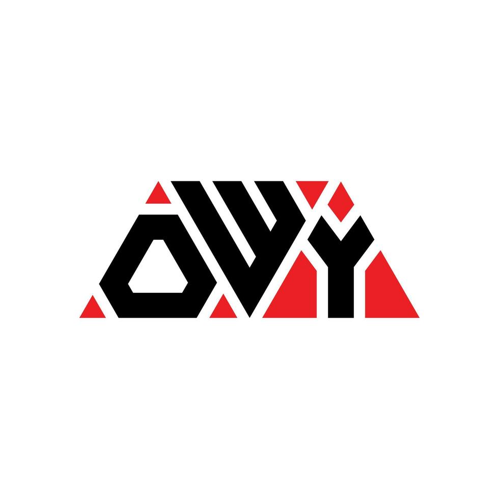 diseño de logotipo de letra de triángulo owy con forma de triángulo. monograma de diseño de logotipo de triángulo de Owy. plantilla de logotipo de vector de triángulo owy con color rojo. logo triangular de owy logo simple, elegante y lujoso. ay