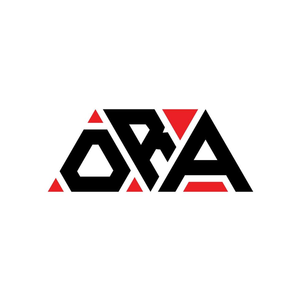 ora diseño de logotipo de letra triangular con forma de triángulo. monograma de diseño del logotipo del triángulo ora. ora plantilla de logotipo de vector de triángulo con color rojo. ora logo triangular logo simple, elegante y lujoso. ora