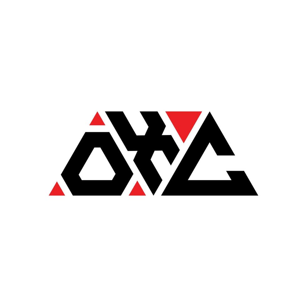 diseño de logotipo de letra de triángulo oxc con forma de triángulo. monograma de diseño del logotipo del triángulo oxc. plantilla de logotipo de vector de triángulo oxc con color rojo. logotipo triangular oxc logotipo simple, elegante y lujoso. buey