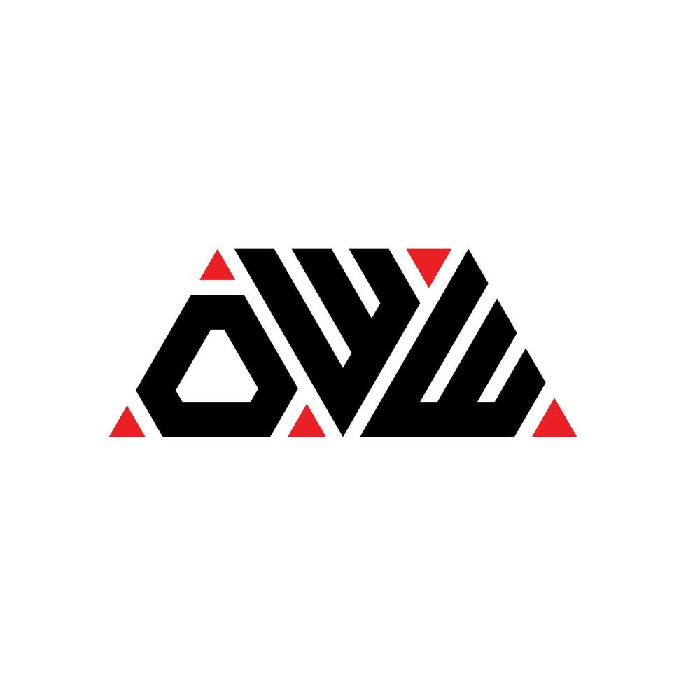 diseño de logotipo de letra de triángulo oww con forma de triángulo. monograma de diseño de logotipo de triángulo oww. plantilla de logotipo de vector de triángulo oww con color rojo. logotipo triangular oww logotipo simple, elegante y lujoso. ay