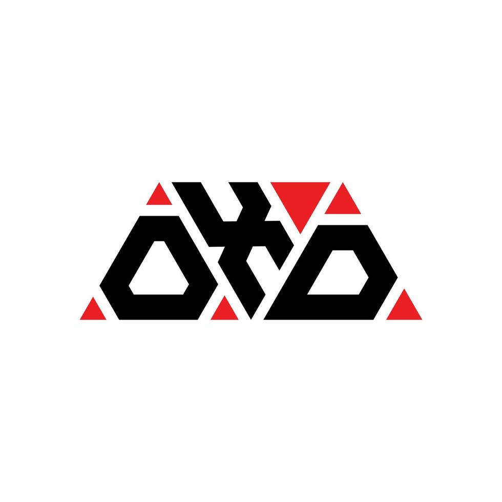 diseño de logotipo de letra de triángulo oxd con forma de triángulo. monograma de diseño de logotipo de triángulo oxd. plantilla de logotipo de vector de triángulo oxd con color rojo. logo triangular oxd logo simple, elegante y lujoso. oxd