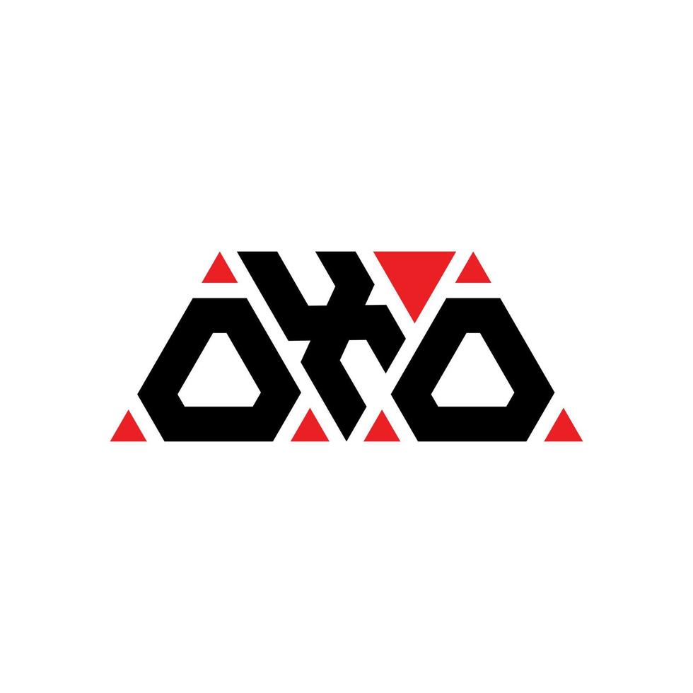 diseño de logotipo de letra de triángulo oxo con forma de triángulo. monograma de diseño del logotipo del triángulo oxo. plantilla de logotipo vectorial de triángulo oxo con color rojo. logotipo triangular oxo logotipo simple, elegante y lujoso. oxo vector