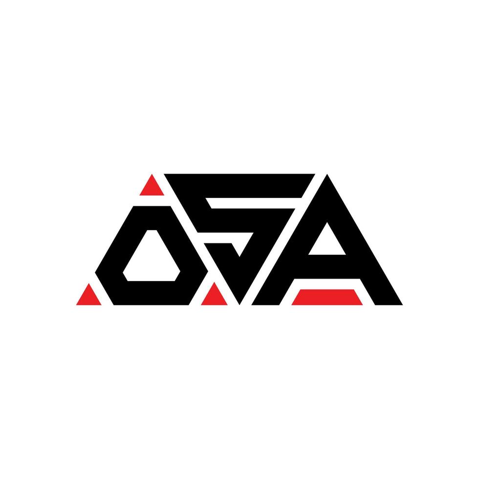 OSA triangle letter logo design with triangle shape. OSA triangle logo ...