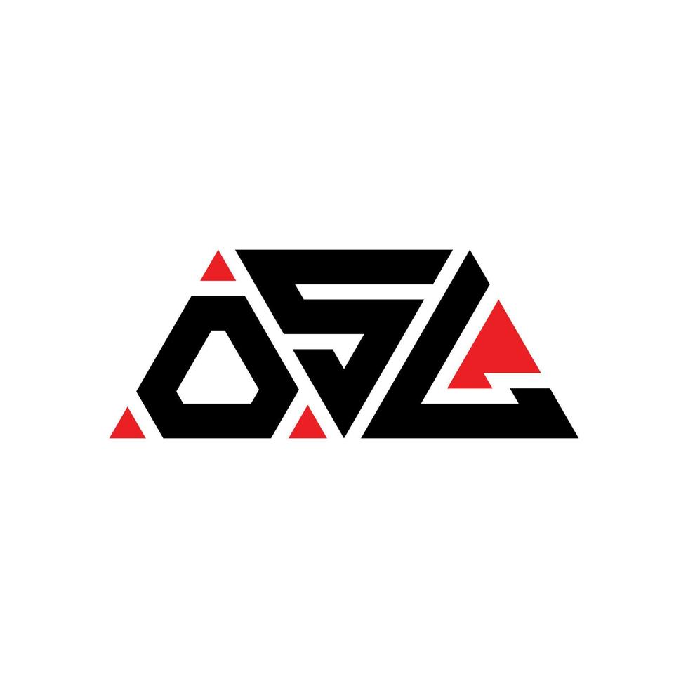 OSL triangle letter logo design with triangle shape. OSL triangle logo design monogram. OSL triangle vector logo template with red color. OSL triangular logo Simple, Elegant, and Luxurious Logo. OSL