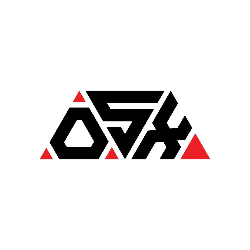 diseño de logotipo de letra triangular osx con forma de triángulo. monograma de diseño del logotipo del triángulo osx. plantilla de logotipo de vector de triángulo osx con color rojo. logotipo triangular osx logotipo simple, elegante y lujoso. osx