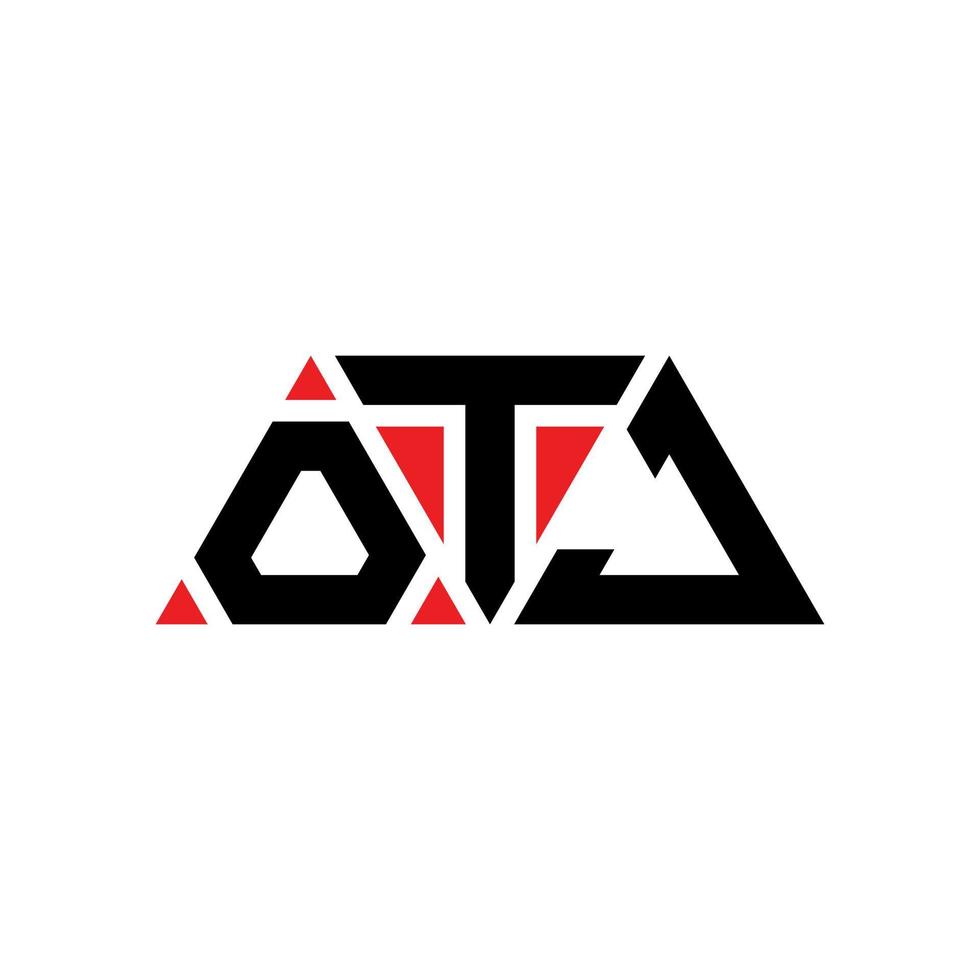 diseño de logotipo de letra triangular otj con forma de triángulo. monograma de diseño de logotipo de triángulo otj. plantilla de logotipo de vector de triángulo otj con color rojo. logotipo triangular otj logotipo simple, elegante y lujoso. otj