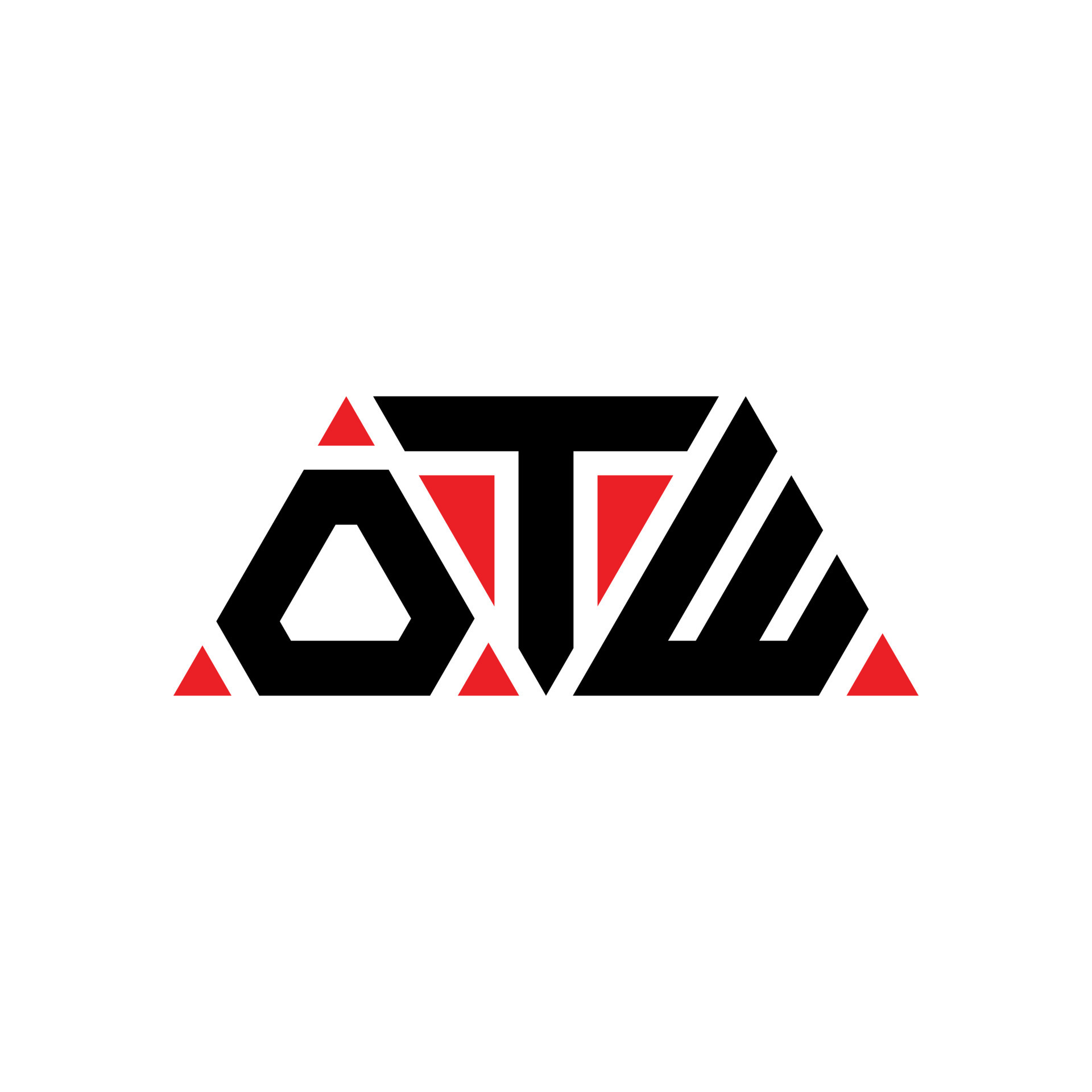 OTW triangle letter logo design with triangle shape. OTW triangle logo