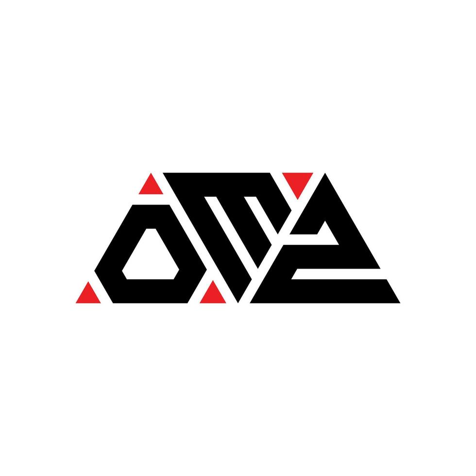 Diseño de logotipo de letra triangular omz con forma de triángulo. monograma de diseño del logotipo del triángulo omz. plantilla de logotipo de vector de triángulo omz con color rojo. logotipo triangular omz logotipo simple, elegante y lujoso. omz