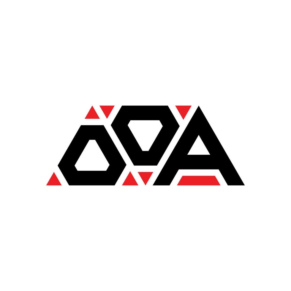 OOA triangle letter logo design with triangle shape. OOA triangle logo design monogram. OOA triangle vector logo template with red color. OOA triangular logo Simple, Elegant, and Luxurious Logo. OOA