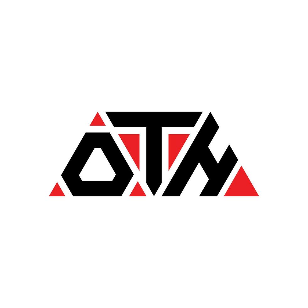 OTH triangle letter logo design with triangle shape. OTH triangle logo design monogram. OTH triangle vector logo template with red color. OTH triangular logo Simple, Elegant, and Luxurious Logo. OTH