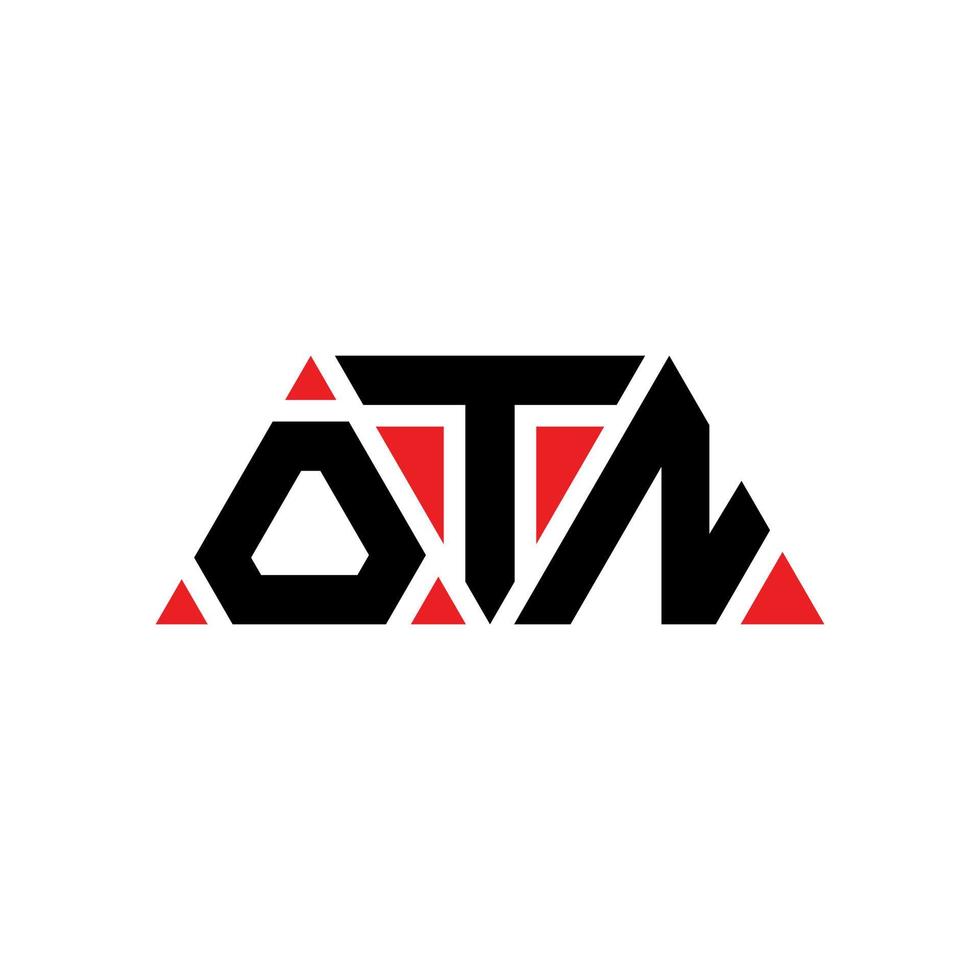 OTN triangle letter logo design with triangle shape. OTN triangle logo design monogram. OTN triangle vector logo template with red color. OTN triangular logo Simple, Elegant, and Luxurious Logo. OTN
