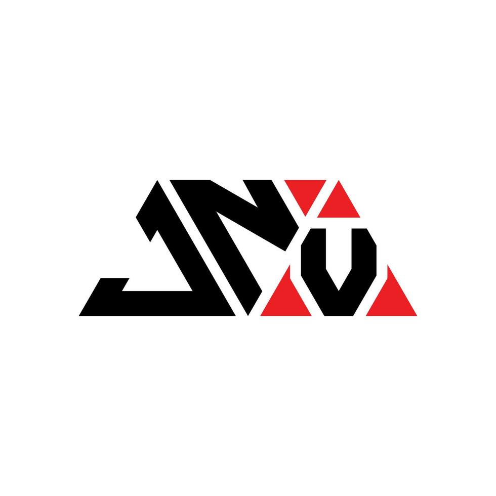 JNV triangle letter logo design with triangle shape. JNV triangle logo design monogram. JNV triangle vector logo template with red color. JNV triangular logo Simple, Elegant, and Luxurious Logo. JNV