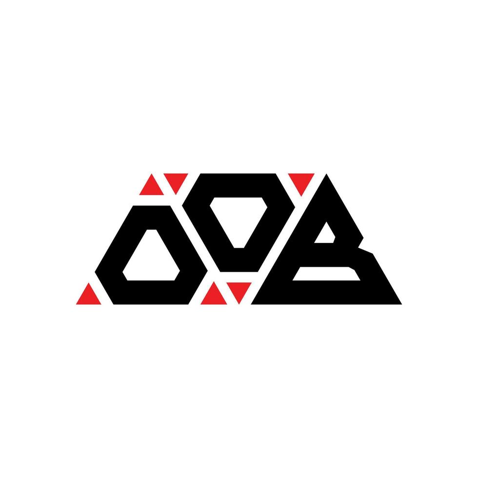 diseño de logotipo de letra triangular oob con forma de triángulo. monograma de diseño del logotipo del triángulo oob. plantilla de logotipo de vector de triángulo oob con color rojo. logotipo triangular oob logotipo simple, elegante y lujoso. oob