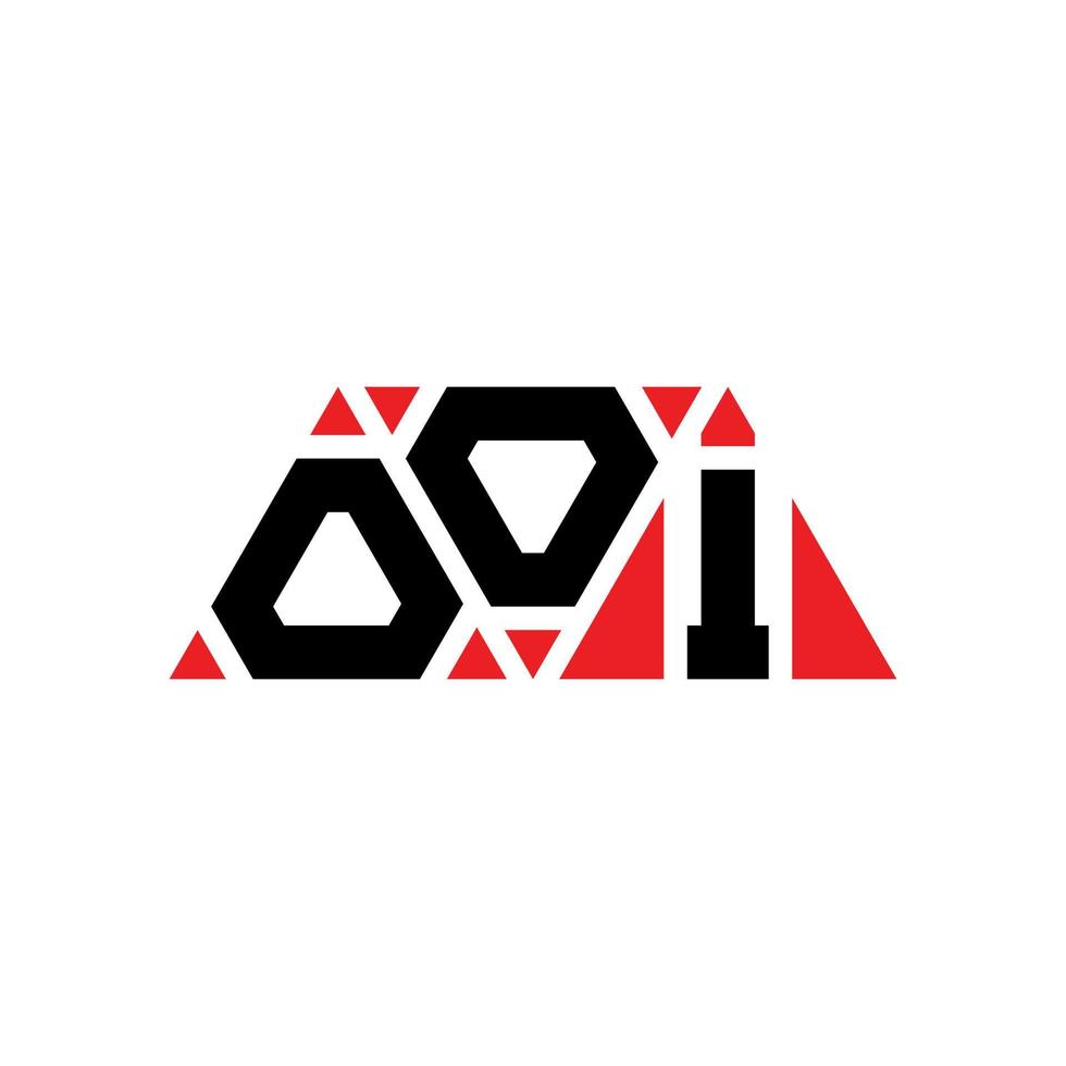 diseño de logotipo de letra triangular ooi con forma de triángulo. monograma de diseño de logotipo de triángulo ooi. plantilla de logotipo de vector de triángulo ooi con color rojo. logotipo triangular ooi logotipo simple, elegante y lujoso. ooo