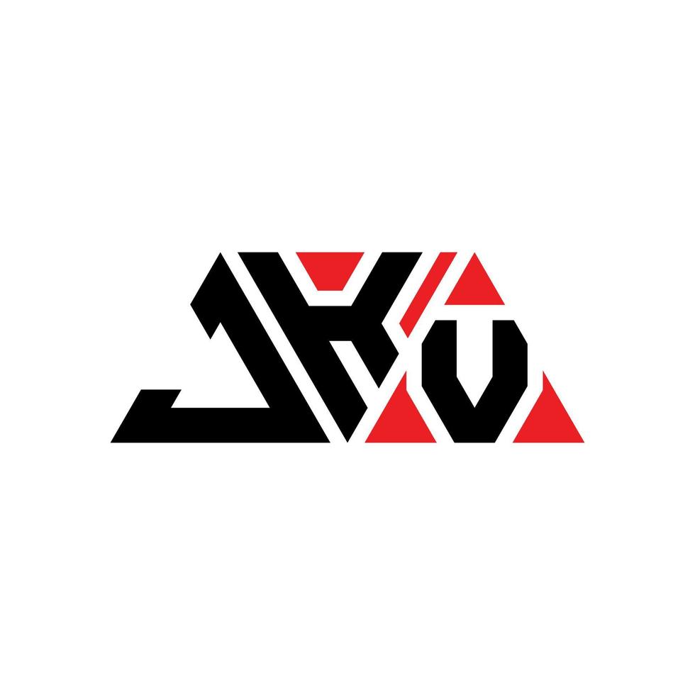 JKV triangle letter logo design with triangle shape. JKV triangle logo design monogram. JKV triangle vector logo template with red color. JKV triangular logo Simple, Elegant, and Luxurious Logo. JKV