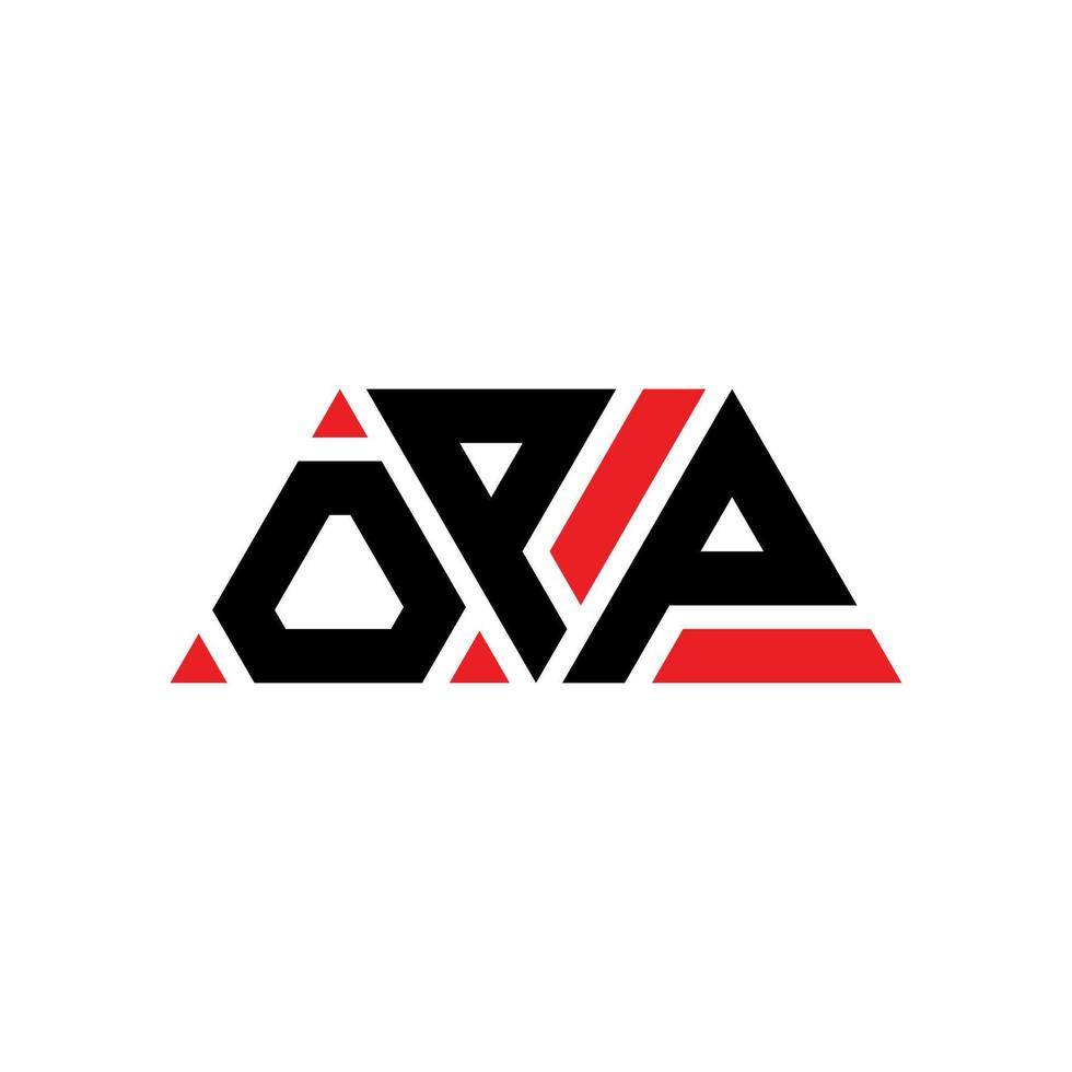 diseño de logotipo de letra triangular opp con forma de triángulo. monograma de diseño de logotipo de triángulo opp. plantilla de logotipo de vector de triángulo opp con color rojo. logotipo triangular opp logotipo simple, elegante y lujoso. oportunidad