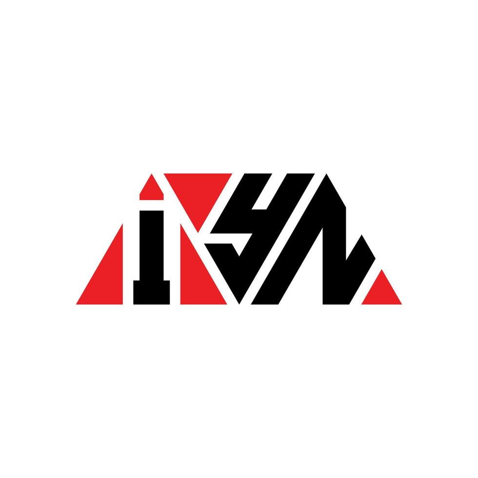 Diseño de logotipo de letra triangular iyn con forma de triángulo. monograma de diseño de logotipo de triángulo iyn. Plantilla de logotipo de vector de triángulo iyn con color rojo. logotipo triangular iyn logotipo simple, elegante y lujoso. yo